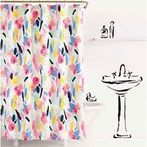 🆕 Kate Spade ♠️ Paintball Floral Shower Curtain